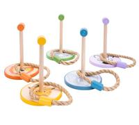 Engelhart - 604020 - Jeu d'Anneaux à Lancer en Bois et Corde - Animaux et Couleurs - Habilité - pour Enfants à Partir de 3 Ans - Développe la Coordination et la Motricité Fine - Jouets en Bois