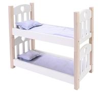 Engelhart - 606010 - Lit Superposé en Bois pour Poupées Gris/Blanc - 50 x 26 x 47 cm - Jouet Éducatif - À partir de 3 Ans - Lit de Poupée Double - pour 2 poupons