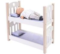 Engelhart - 606010 - Lit Superposé en Bois pour Poupées Gris/Blanc - 50 x 26 x 47 cm - Jouet Éducatif - À partir de 3 Ans - Lit de Poupée Double - pour 2 poupons