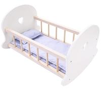 Engelhart - 606012 - Lit à Bascule pour Poupées Gris/Blanc -berceau en bois pour poupons - dimensions: 50 x 36 x 28 cm - à partir de 3 ans GRIS G