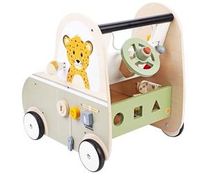 Engelhart - 640055 - Trotteur en Bois Multi-activités - Jouet Voiture à Pousser pour Bébé - Motricité et Éveil - Dès 12 Mois - 45 x 34 x 45,5 cm - Jeux d'eveil en Bois