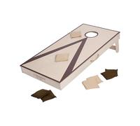 Engelhart - Cornhole de Compétition en Bois 120 x 60 cm - Jeu d’Adresse Extérieur & Intérieur - Plateau Bois Massif Pin/Bouleau - 8 Sacs de Lancer Inclus