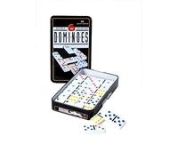 Engelhart - Grand Jeu de Dominos aux Gros Points colorés dans Une Boite en métal (Double 6; 28 Dominos)