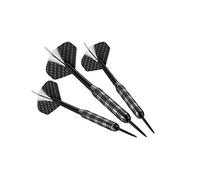 Engelhart Jeu de fléchettes Pointe Acier, 3 fléchettes au Look Tungsten 23 grammes, Couleur Noir et Blanc, Style Professionnel, livré avec étui Rigide