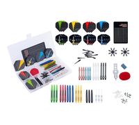 ENGELHART - Kit Accessoires Fléchettes 141 Pièces - Pointe Acier et Pointe Nylon - Ailettes, Tiges, Pointes Soft Tip, Outil et Boîte