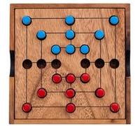 Engelhart - La marelle en bois - jeu du moulin - nine men morris - jeu de société écologique - jeu de voyage - 13.8 x 13,8 x 3 cm - 2 joueurs G