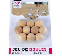 ENGELHART - Lot de 10 Cochonnets en Bois Naturel 3 cm - Bouchons / Buts de Pétanque