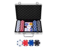 Engelhart Set de poker 320905 – Malette métal argent, 200 jetons 11,5 g, 2 jeux de cartes