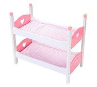 Engelhart - Mobilier de poupées en Bois - des Meubles en Bois pour poupées et poupons Assortis - Lit, Chaise Haute, Lits superposés, Berceau, Table à Langer, Commode - Rose et Blanc (Lit superposé)