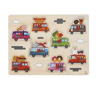 Engelhart - Puzzle d?encastrement avec Boutons de qualité - Jeux en Bois éducatifs pour Enfants 3 Ans et + (Foodtruck)
