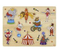 Engelhart - Puzzle d’encastrement avec Boutons de qualité - Jeux en Bois éducatifs pour Enfants 3 Ans et + (Cirque)