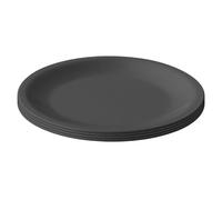 Engelland Lot de 4 assiettes en plastique, anthracite, Ø 23,5 cm, plates, incassables, réutilisables, réutilisables, assiettes en plastique, passent au micro-ondes et au lave-vaisselle, sans BPA