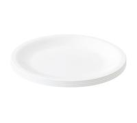 Engelland Lot de 4 assiettes en plastique blanches Ø 23,5 cm, plates, incassables, réutilisables, réutilisables, passent au micro-ondes et au lave-vaisselle, sans BPA, camping, pique-nique, fête