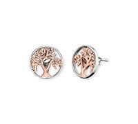 Engelsrufer arbre de vie argenter pour femme bicolore Rhodium et Or Rose plaqué argent 925 Sterling taille 12 mm (0,47")