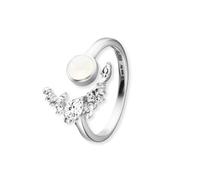Engelsrufer Bague ouverte pour femme en argent sterling - Sertie de 7 pierres de zircone - Taille réglable - Sans nickel, 17,2 mm, Argent sterling, Pierre de lune
