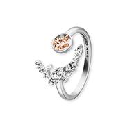 Engelsrufer Bague ouverte pour femme en argent sterling sertie de 7 pierres de zirconium, taille réglable, sans nickel, taille unique, Argent sterling, Zircone cubique