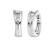 Engelsrufer Boucles d'oreilles créoles Xena en filigrane Keep it so simple pour femme en argent sterling serties de zircones blanches - Fermeture à clip - Sans nickel - Taille : 16 mm