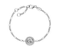 Engelsrufer Bracelet en argent sterling avec pendentif en forme de cœur pour fille et enfant - Serti de pierres de zircone - Fermoir mousqueton - Longueur réglable - Sans nickel, Eine Grösse, Argent