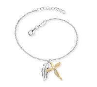 Engelsrufer , Bracelet Pas Un Type de métal Pas Un Bijou Femme, Argenté, Größe: 17 cm - ERB-Feder-Angel-BIG