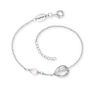 Engelsrufer Bracelet pour femme en argent sterling et quartz rose avec fleur de vie - Fermoir mousqueton - Réglable en différentes longueurs - Sans nickel, 19cm, Argent sterling, Oxyde de zirconium