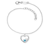 Engelsrufer Bracelet Yin Yang Coeur pour Femme en Argent 925 Rhodié - Oxyde de Zirconium - Symbole de Force & Amour - Fermoir Mousqueton - Longueur : 17+3 cm ERB-YIYAHEART-ZIM