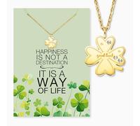 Engelsrufer Carte de vœux Happiness avec collier en acier inoxydable doré - moment de bonheur à offrir - Carte avec bijoux en or pour elle