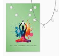 Engelsrufer Carte de vœux Happy Soul avec collier en acier inoxydable argenté - Cadeau pour homme de cœur - Carte avec message positif & chaîne