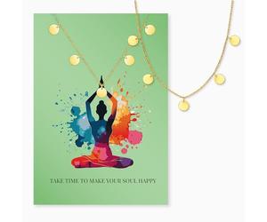 Engelsrufer Carte de vœux Happy Soul avec collier en acier inoxydable doré - Petite attention avec une grande signification - Carte et bijoux pour elle