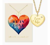 Engelsrufer Carte de vœux Love avec collier en acier inoxydable doré - Idée cadeau pour elle - Salutations d'amour élégantes avec bijoux à l'aspect doré