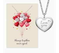 Engelsrufer Carte de vœux Love You avec collier en acier inoxydable argenté - Cadeau personnel - Carte de vœux avec chaîne pour petite amie ou partenaire