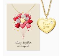 Engelsrufer Carte de vœux Love You avec collier en acier inoxydable doré - Coffret cadeau romantique - Carte de haute qualité avec chaîne en or pour elle