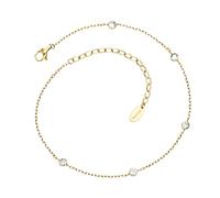 Engelsrufer Chaîne de cheville « Moonlight » pour femme - Acier inoxydable IP doré - Pendentif en zircone - 22 + 5 cm réglable - Élégant bijou d'été