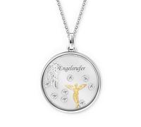Engelsrufer Chaîne en verre ange bicolore pour femme en argent sterling 925 - Oxyde de zirconium - Fermoir mousqueton - Longueur : 42 + 4 + 4 cm