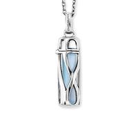 Engelsrufer , Collier à chaîne Argent Sterling Agate Femme, Argenté, Länge: 60 cm - ERN-Heal-BA-M