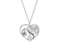 Engelsrufer Collier pour femme en argent sterling avec pendentif en forme de cœur Yin Yang - serti de pierres de zircone scintillantes - Réglable en trois longueurs - Longueur : 42 + 4 + 4 cm