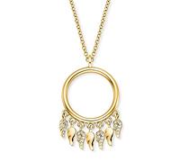 Engelsrufer Collier pour femme en argent sterling plaqué or avec pendentif en forme d'aile flottante - Serti de 3 pierres de zircone - Fermoir mousqueton - Réglable en trois longueurs - Sans nickel