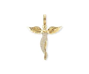 Engelsrufer Engel pendentif pour femmes or plaqué 925-Sterling argent Zirconia blanc taille 26 mm (1.02)