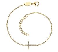 Engelsrufer ERB-LILCROSS-ZI-G Bracelet Femme Croix Or Blanc 20 cm