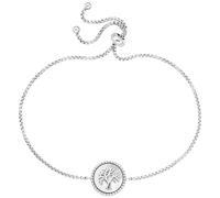 Engelsrufer ERB-LILTREE-PE Bracelet pour femme en argent sterling avec arbre de vie et fermeture à tirette, longueur réglable, taille : 34 cm, sans nickel, Eine Grösse, Argent sterling, Pas de gemme