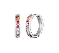 Engelsrufer ERE-WARM-ZIM-CR-21 Boucles d'oreilles créoles en argent sterling avec zircones multicolores, taille unique, Argent sterling, Zircone cubique