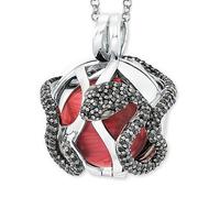 Engelsrufer ERN-25-EDEN-XS-ZIB Collier pour femme en argent sterling avec pendentif grelot rouge et oxyde de zirconium, fermoir mousqueton, sans nickel, taille : 60 + 5 + 5 cm, 50 cm, Argent sterling,