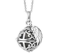 Engelsrufer ERN-ER23-27-XS Collier pour femme en argent sterling avec pendentif grelot gris nacré avec fermoir mousqueton sans nickel Taille XS 45 + 5 cm, 50 cm, Argent sterling, Pas de gemme