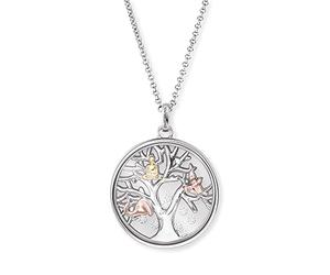 Engelsrufer ERN-FLYTREE-ZI-TR Collier avec pendentif arbre de vie pour femme en argent sterling avec zircone de couleur tricolore 42 + 4 + 4 cm, 42 cm, Argent sterling, Zircone cubique