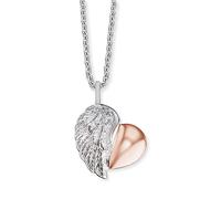 Engelsrufer ERN-LILHEARTWING-BI Collier avec pendentif aile de cœur argent rose