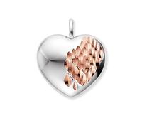 Engelsrufer Pendentif en forme de cœur pour femme en argent sterling bicolore argent et or rose - Gravure sans nickel - 20 x 18,8 mm - Argent - Pas une pierre précieuse