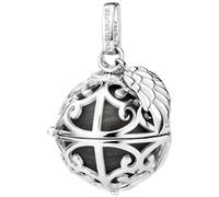 Engelsrufer Pendentif femme en argent sterling avec grelot interchangeable M de couleur gris nacré, taille 19,5 cm, ER-23-27-M, M, Argent sterling, Pas de gemme