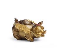 ENGENDER Kung Fu Tea Pet Thé for Animaux de Compagnie, décorations Bureau, Cochon doré, Statue Porte-Bonheur Faite à la Main, Accessoires for Service thé, décoloration Haute température(A)