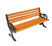 ENGENDER Patio Garden Bench Chaise De Parc Banc D'extérieur Carrée Scénique Loisirs Jardin Communautaire Fonte D'aluminium Fer Art Dossier Extérieur(F)