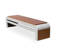 ENGENDER Patio Garden Bench Chaise D'extérieur en Acier Inoxydable Tache Scénique De Parc Loisirs Bois Massif Extérieur Tabouret Siège Plein Air Banc Repos(M:180cm)