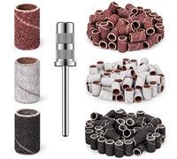ENGERWALL Bandes de Ponçage 210 Pièces, 3 Couleurs de Sable à Grain Fin Grossier 80#120#180#, Avec un Mandrin de 3/32", pour Ongles en Acrylique, Manucure et Pédicure